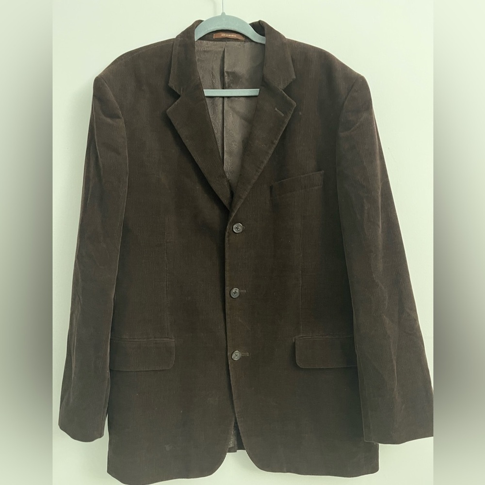 Tasso Elba Brown Corduroy Blazer Jacket Men’s Size L
